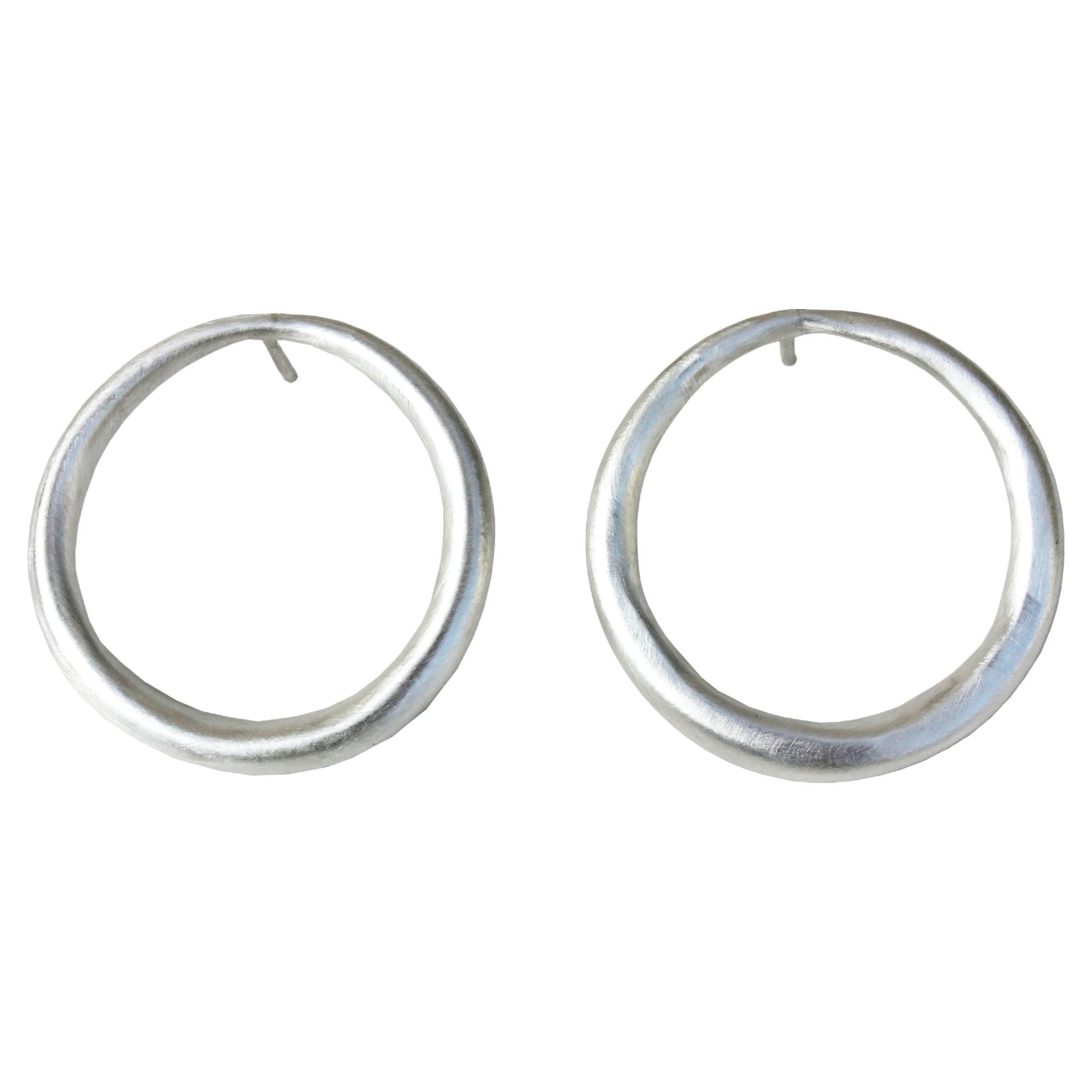 Silver Round Earrings