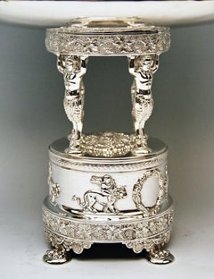 Silver Round Flower Bowl Centrepiece Heinrich Bleyer Chemnitz Germany circa 1890