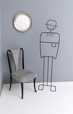 Espejo Narciso redondo plateado con marco de acero de S. Mazza para Artemide, Italia