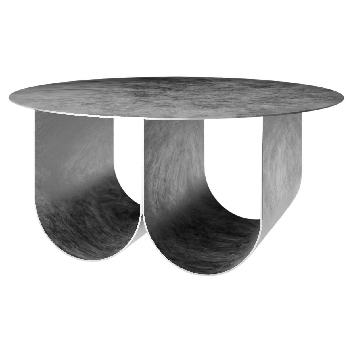 Silver Rounded 2 Half Arches Arcade Side and Cofffe Table by Kasadamo