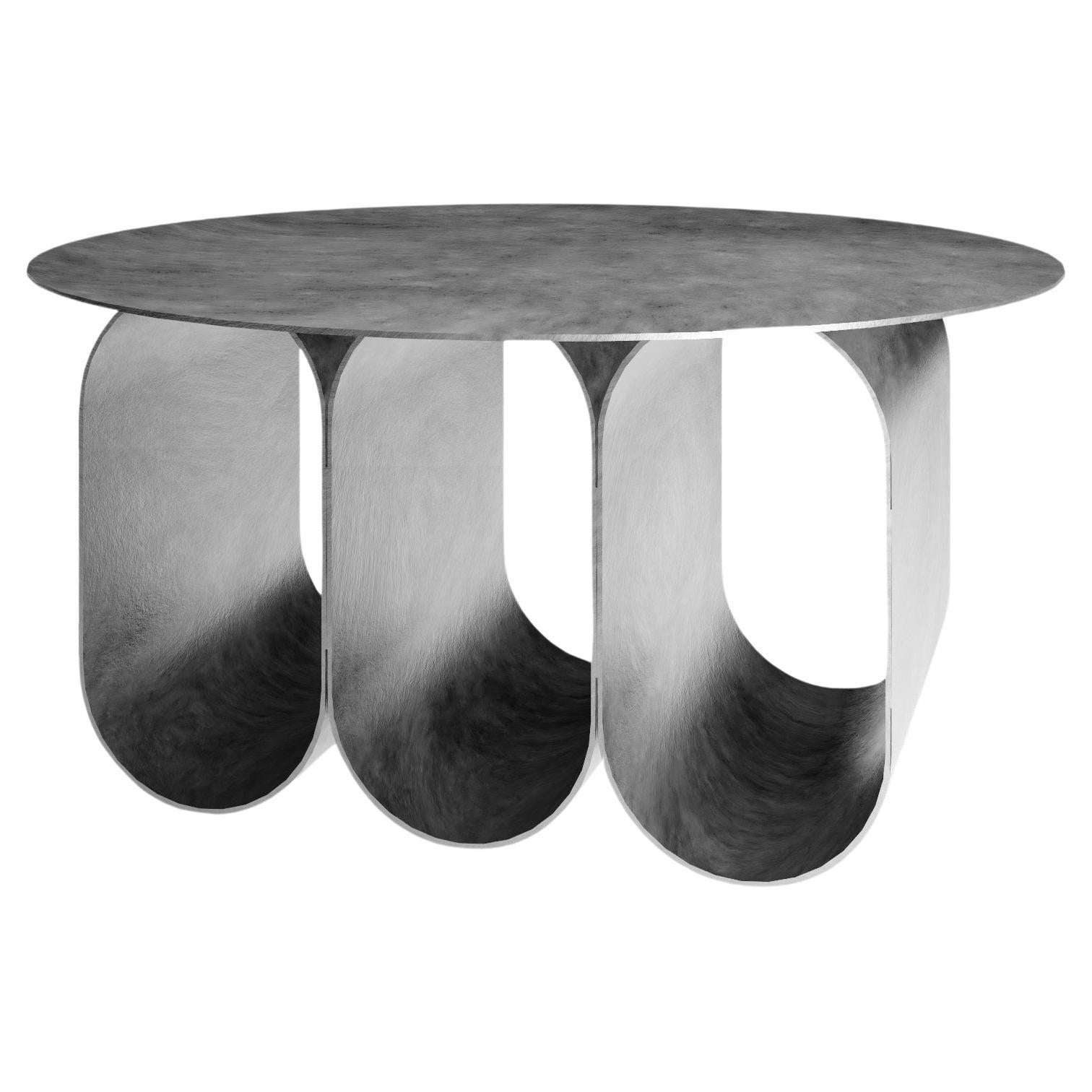 Silver Rounded 3 Arches Arcade Side and Coffee Table by Kasadamo
