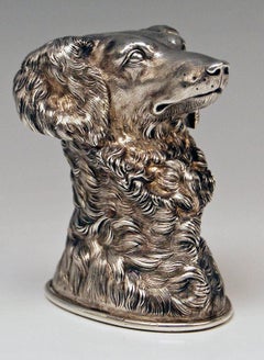 Silver Russian Stirrup Cup Dog Head by Samuel Arnd St.Petersburg, 1856