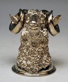 Silver Russian Stirrup Cup Ram Head Nicholls and Plinke Saint Petersburg ca.1890