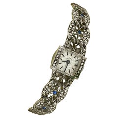 Silber & S/Stahl Marcasite Retro 1950's Swiss Manual Damen Cocktail Uhr