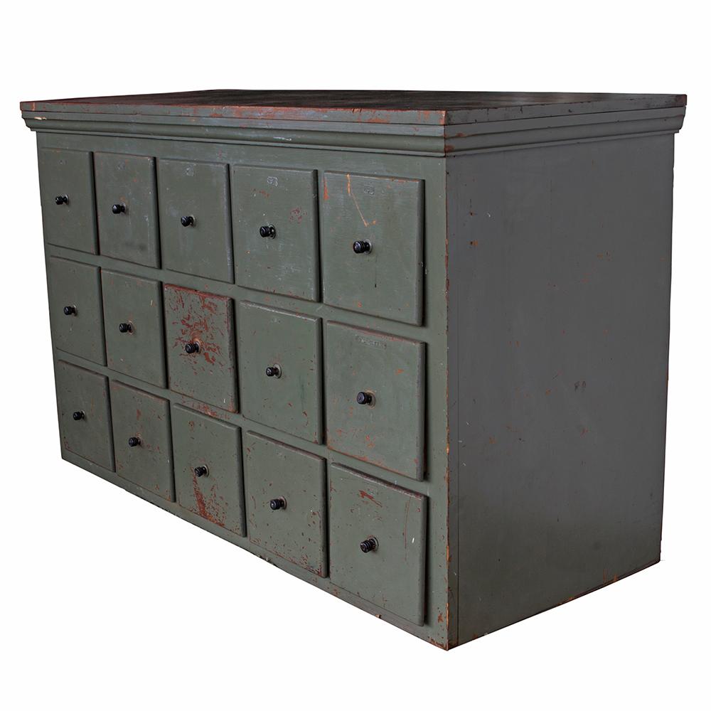 Rustic Silver Sage Apothecary Cabinet
