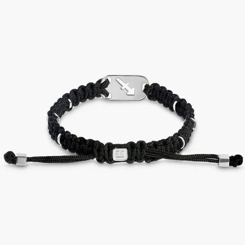 Silver Sagittarius Bracelet with Black Macrame

The Sagittarius star sign stands out in silver against effortless black macrame for a bracelet that makes the perfect, personal birthday gift, or treat for yourself.

Additional Information
Material: