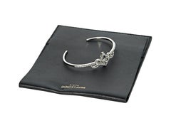 Silver Saint Laurent Crystal Tiara Cuff