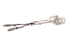 Silver salad, bread or sauce tongs