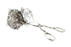 Silver salad or bread tongs