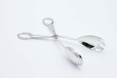 Silver salad tongs