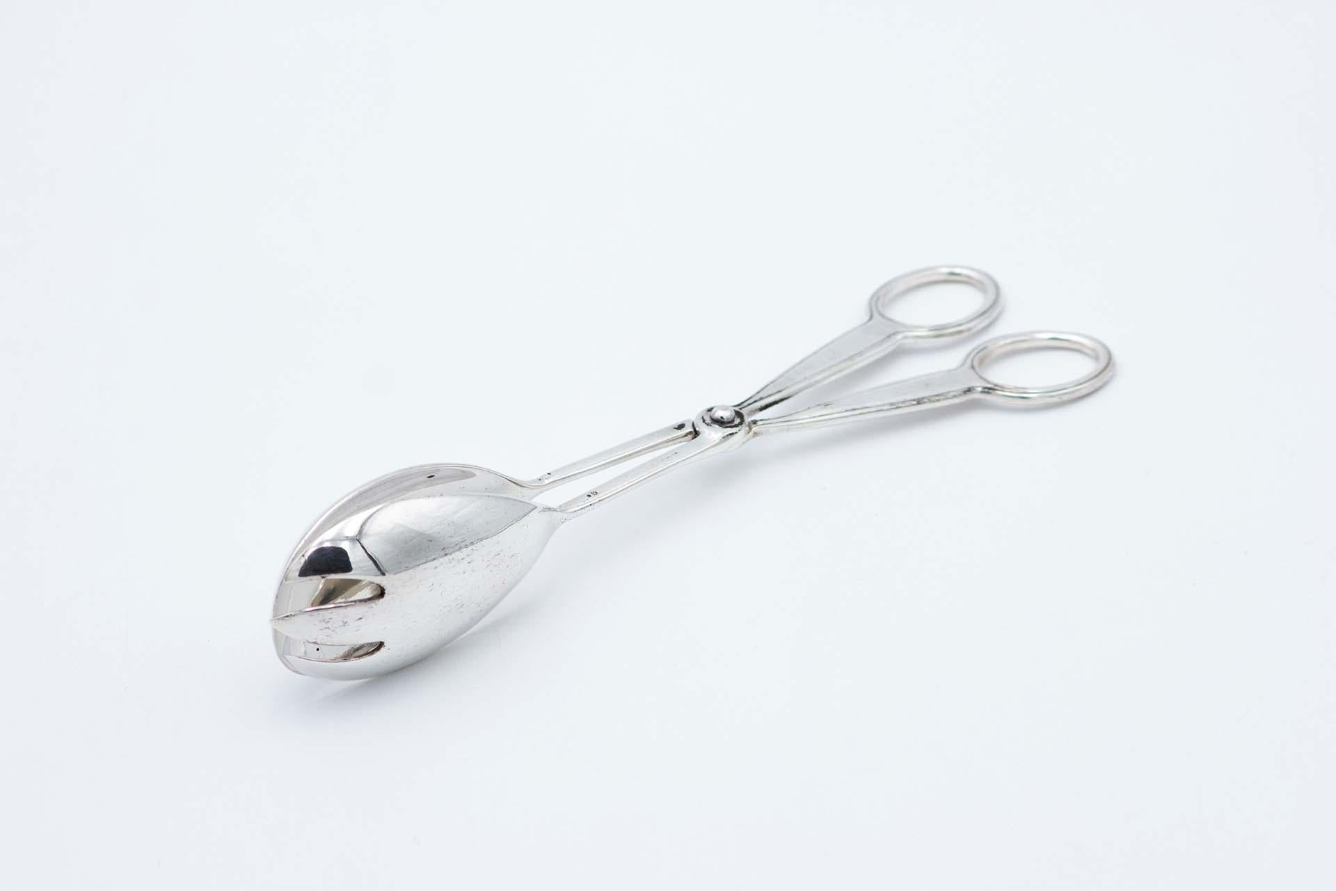 Silver salad tongs