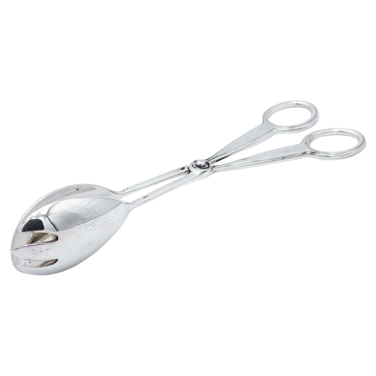 Silver salad tongs