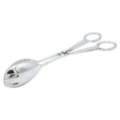 Silver salad tongs