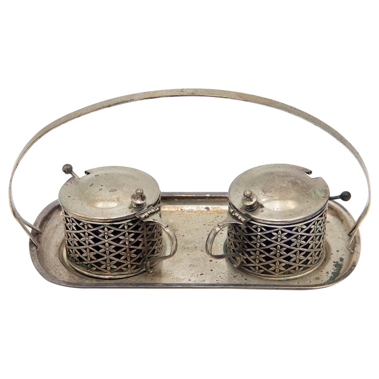 Silver salt and pepper shaker set en venta