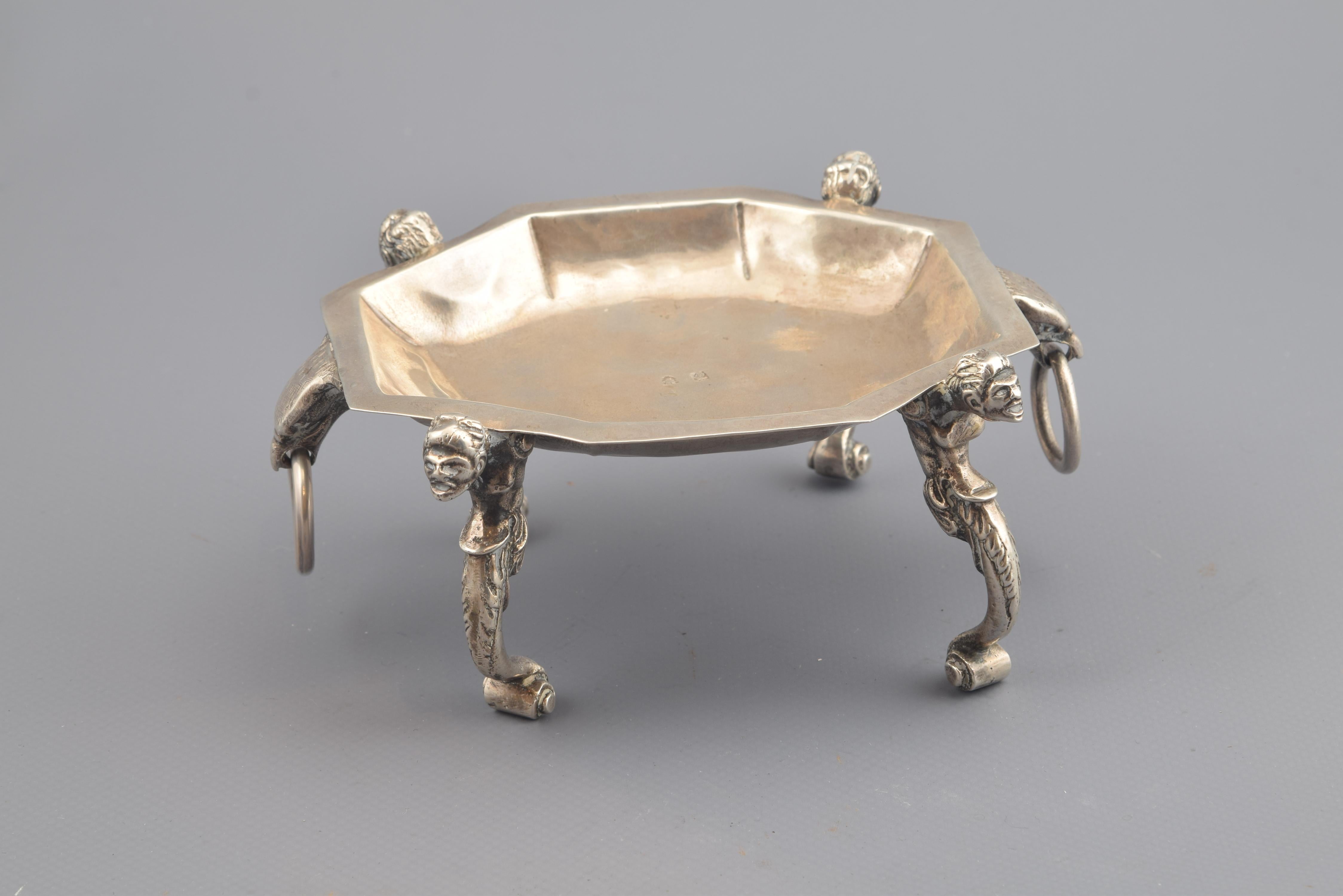 Renaissance Silver Salt Cellar, Toledo, Spain, 16th Century