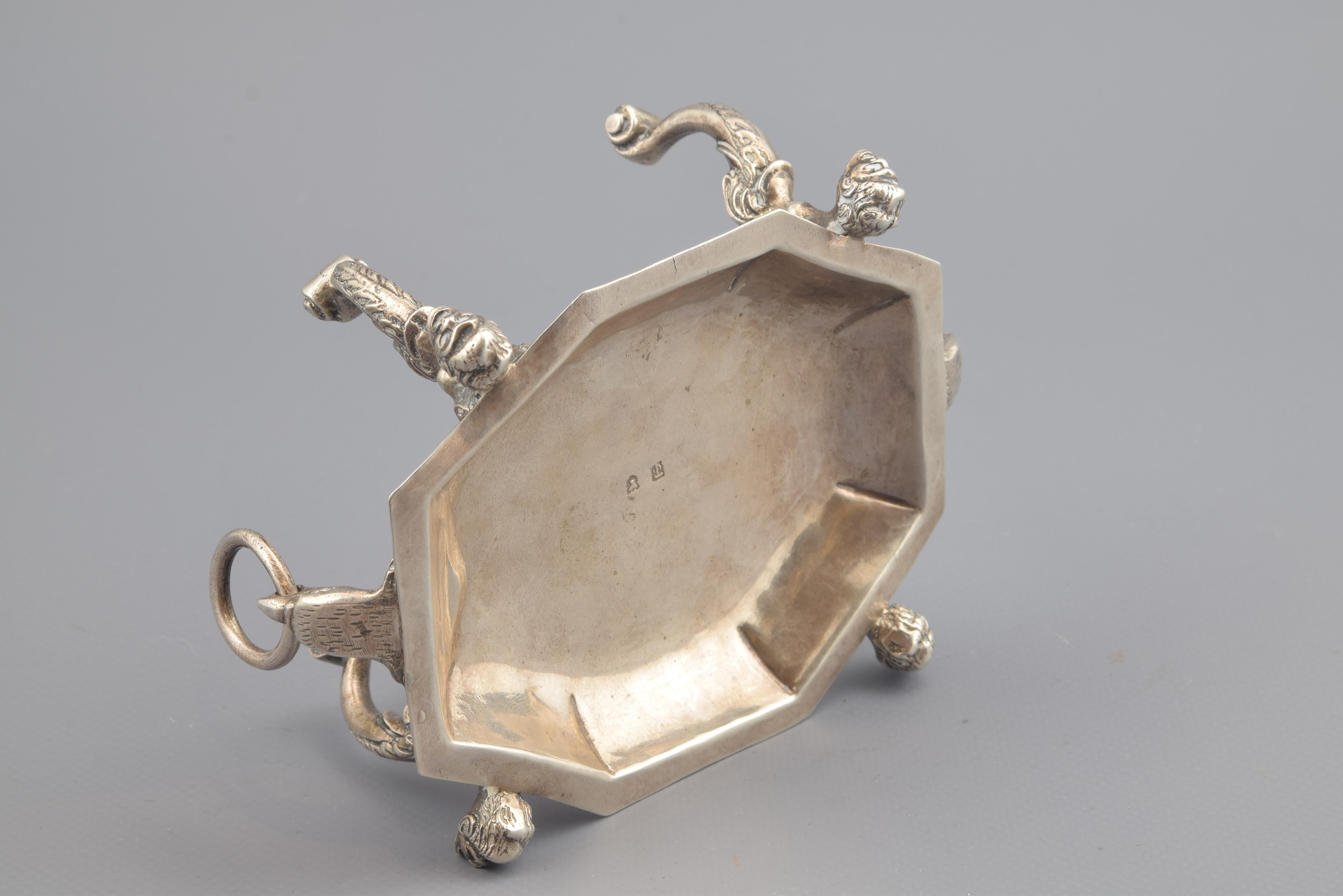 Spanish Silver Salt Cellar, Toledo, Spain, 16th Century