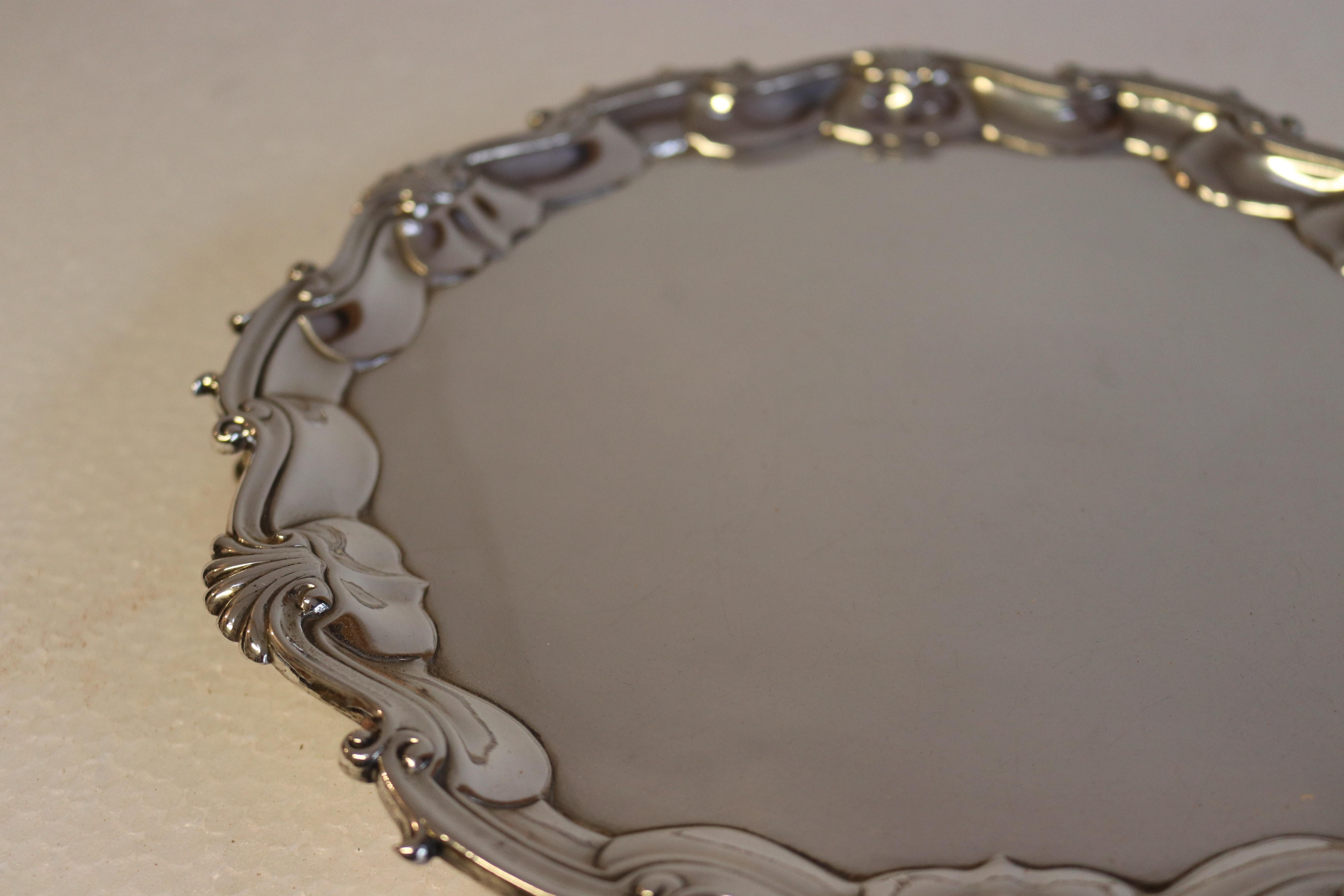 Hammered Silver Salver For Sale