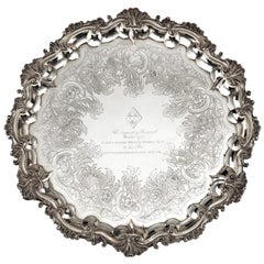 Silbersilberner Salver eines Helden von Trafalgar: Kapitän Pryce Cumby London, um 1836