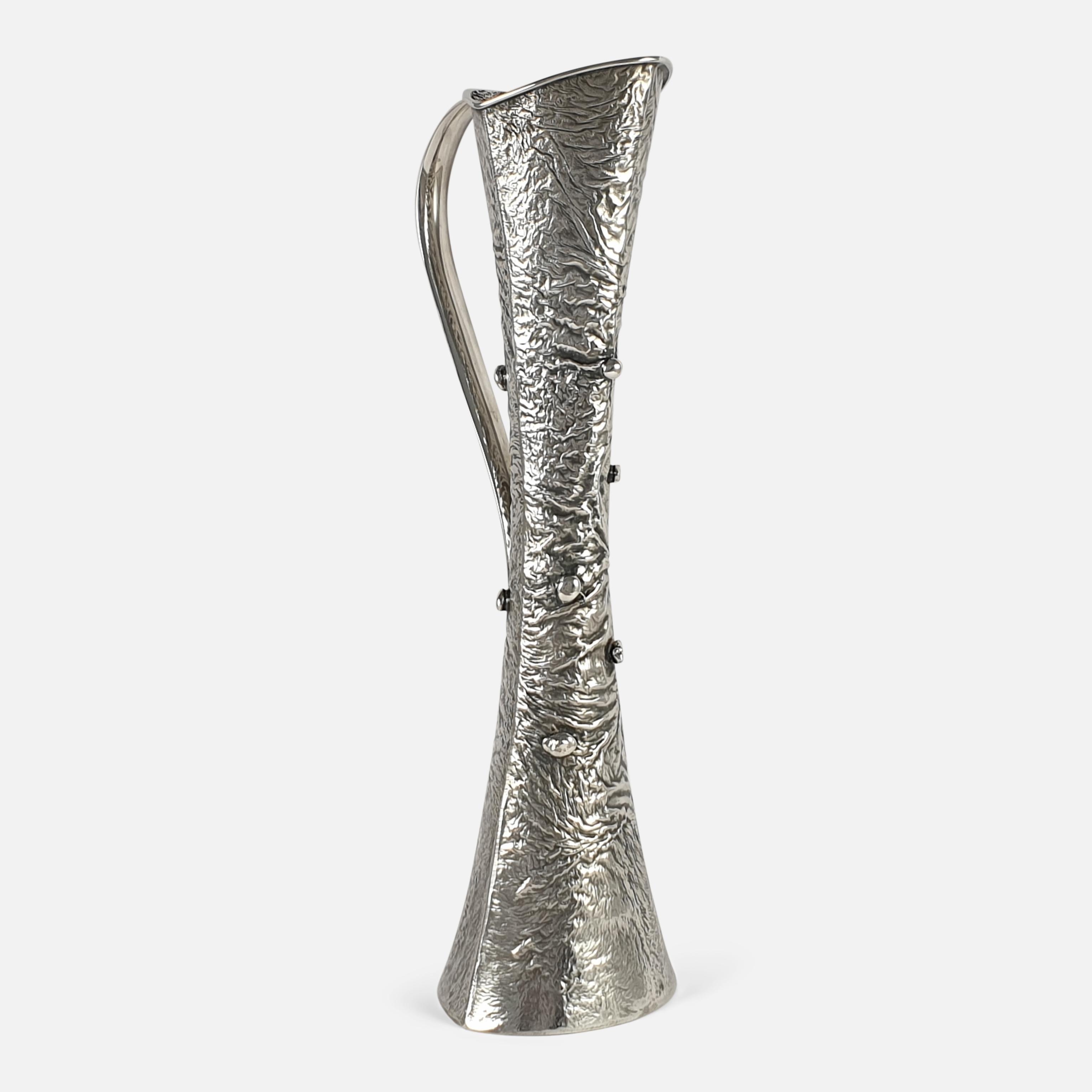 Scandinavian Modern Silver Samorodok Vase, Kultakeskus Oy, Finland, 1972 For Sale