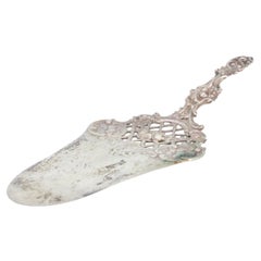 Vintage Silver scalloped cake serving spatula