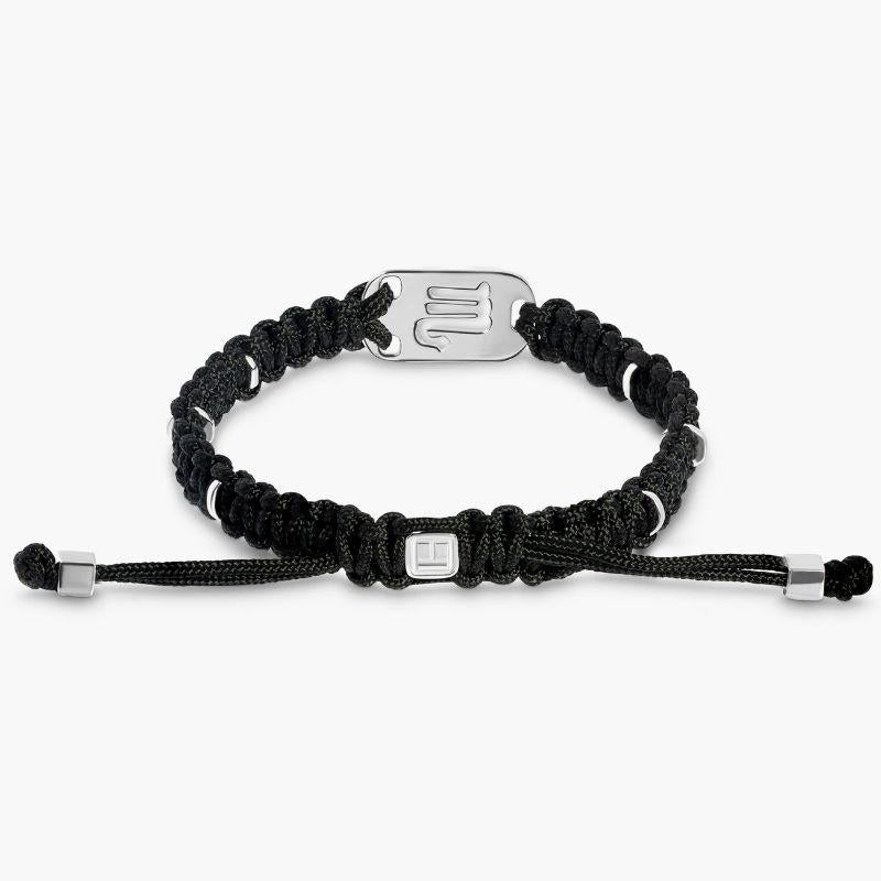 Silver Scorpio Bracelet with Black Macrame

The Scorpio star sign stands out in silver against effortless black macrame for a bracelet that makes the perfect, personal birthday gift, or treat for yourself.

Additional Information
Material: Silver,
