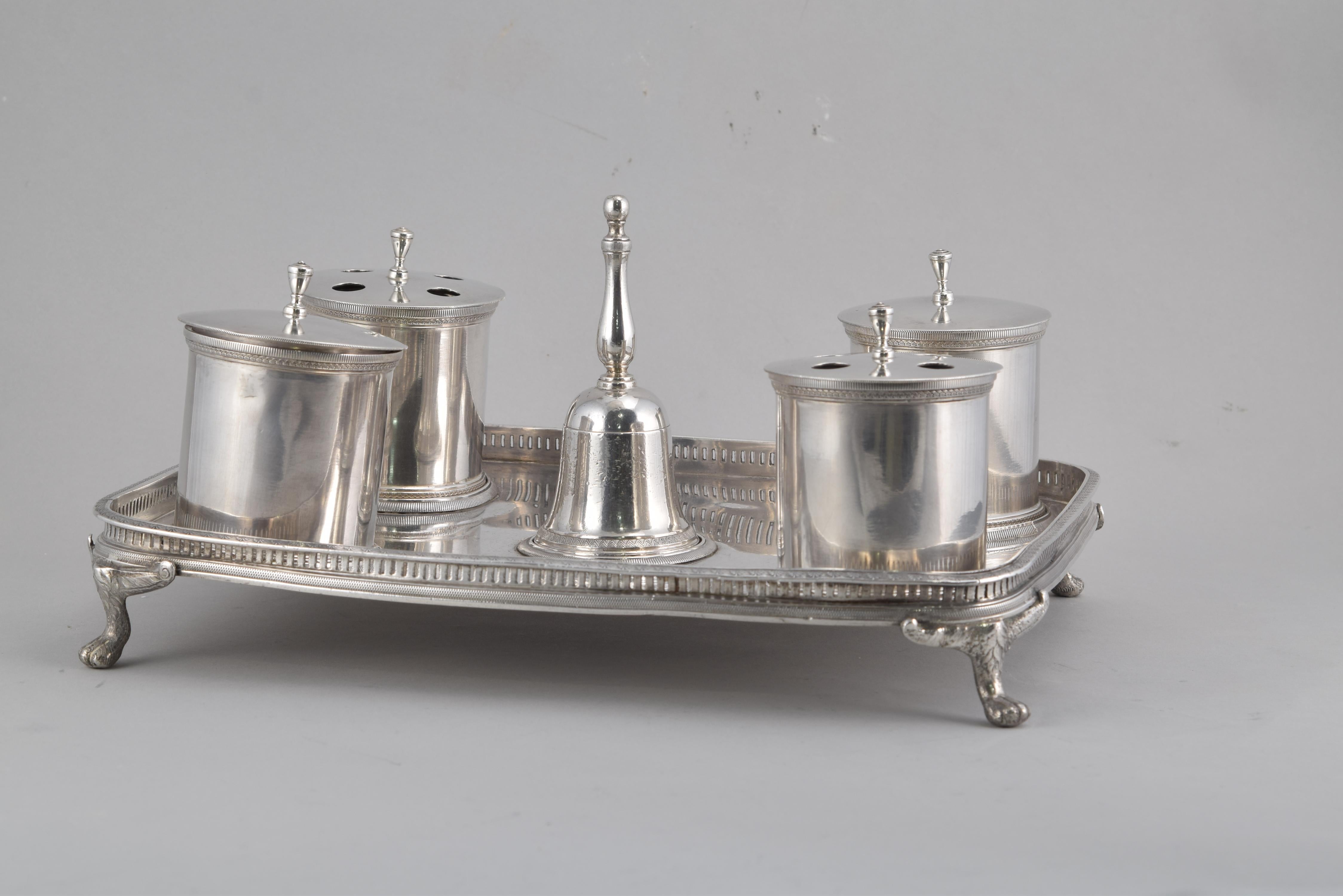 Silver Scribe or Desk Writing Set, Platerías Martínez, Madrid, Spain, 1819 For Sale 5