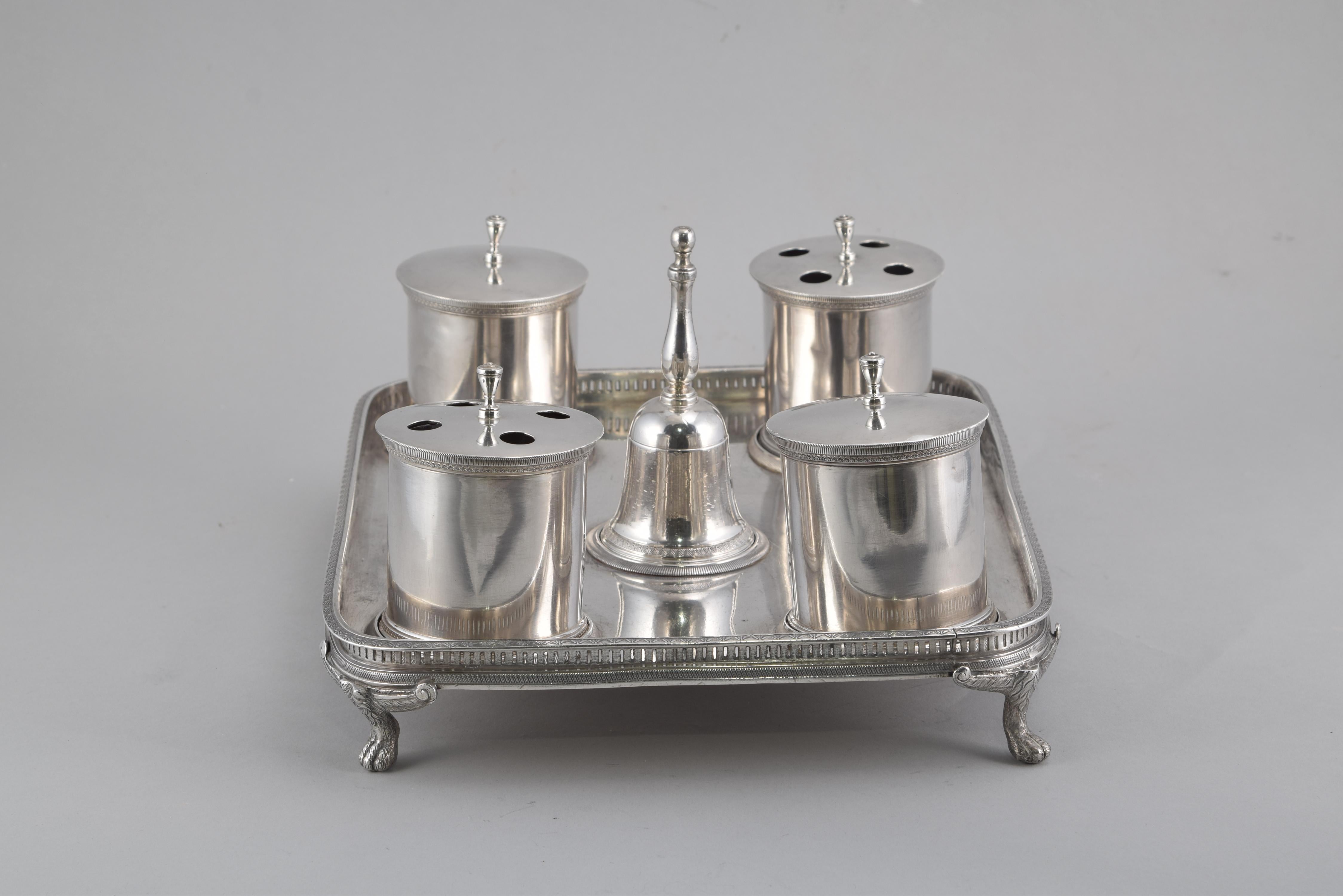 Silver Scribe or Desk Writing Set, Platerías Martínez, Madrid, Spain, 1819 For Sale 6