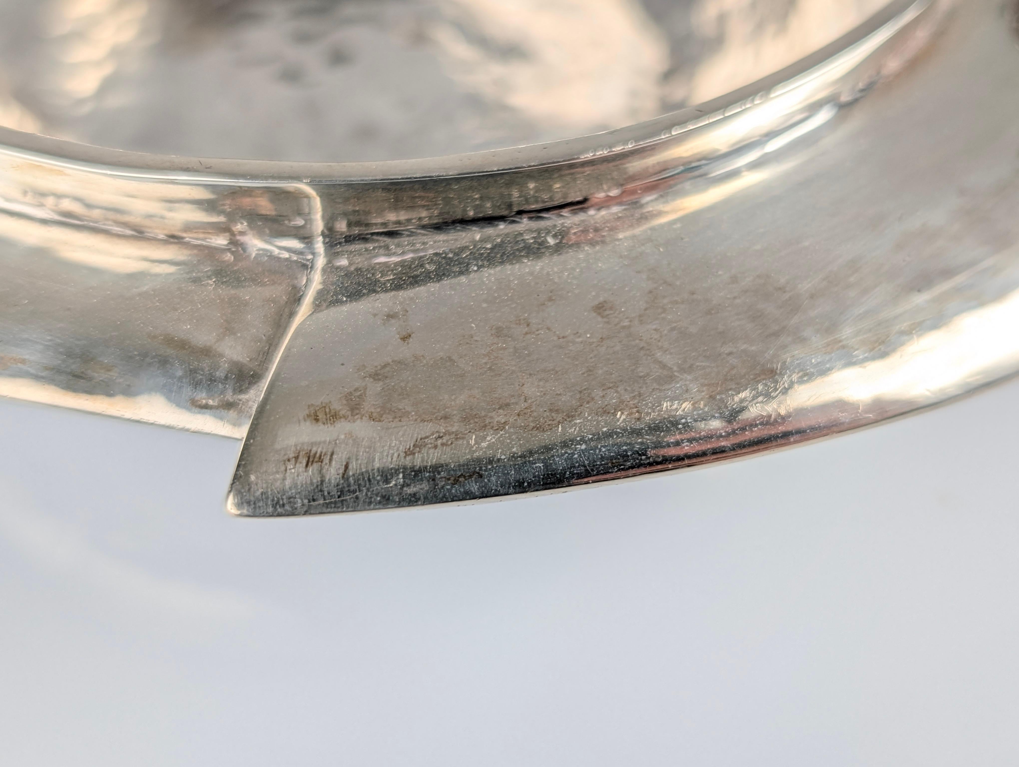 Silver Sculptural Bowl by Graziella Laffi, Signed, Peru, 1960s For Sale 3