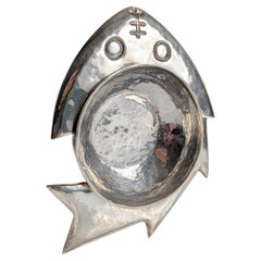 Ciotola scultorea in argento di Graziella Laffi, firmata, Perù, anni '60