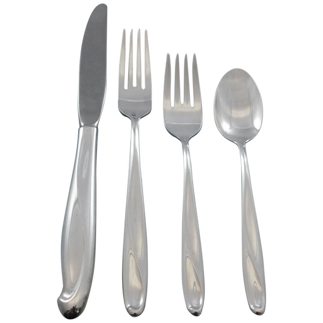 Silver Sculpture by Reed and Barton Sterling Silver Flatware Set Service 40 Pcs