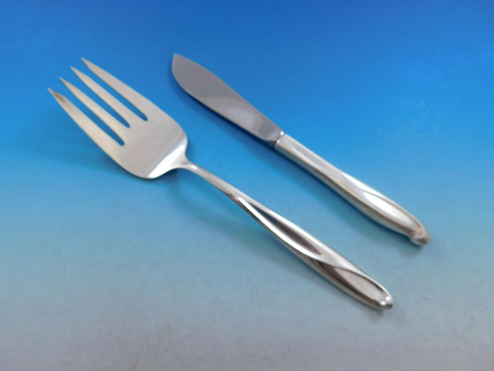 Argento 925 Set di posate in argento Silver Sculpture by Reed and Barton Servizio 70 pezzi in vendita