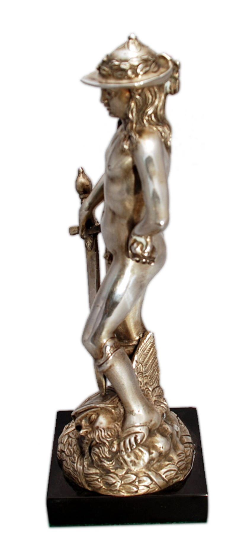 Silber-Skulptur-Statue eines Davids nach Donatello (Italienisch) im Angebot