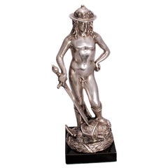 Silver Sculpture Statue of David after Donatello