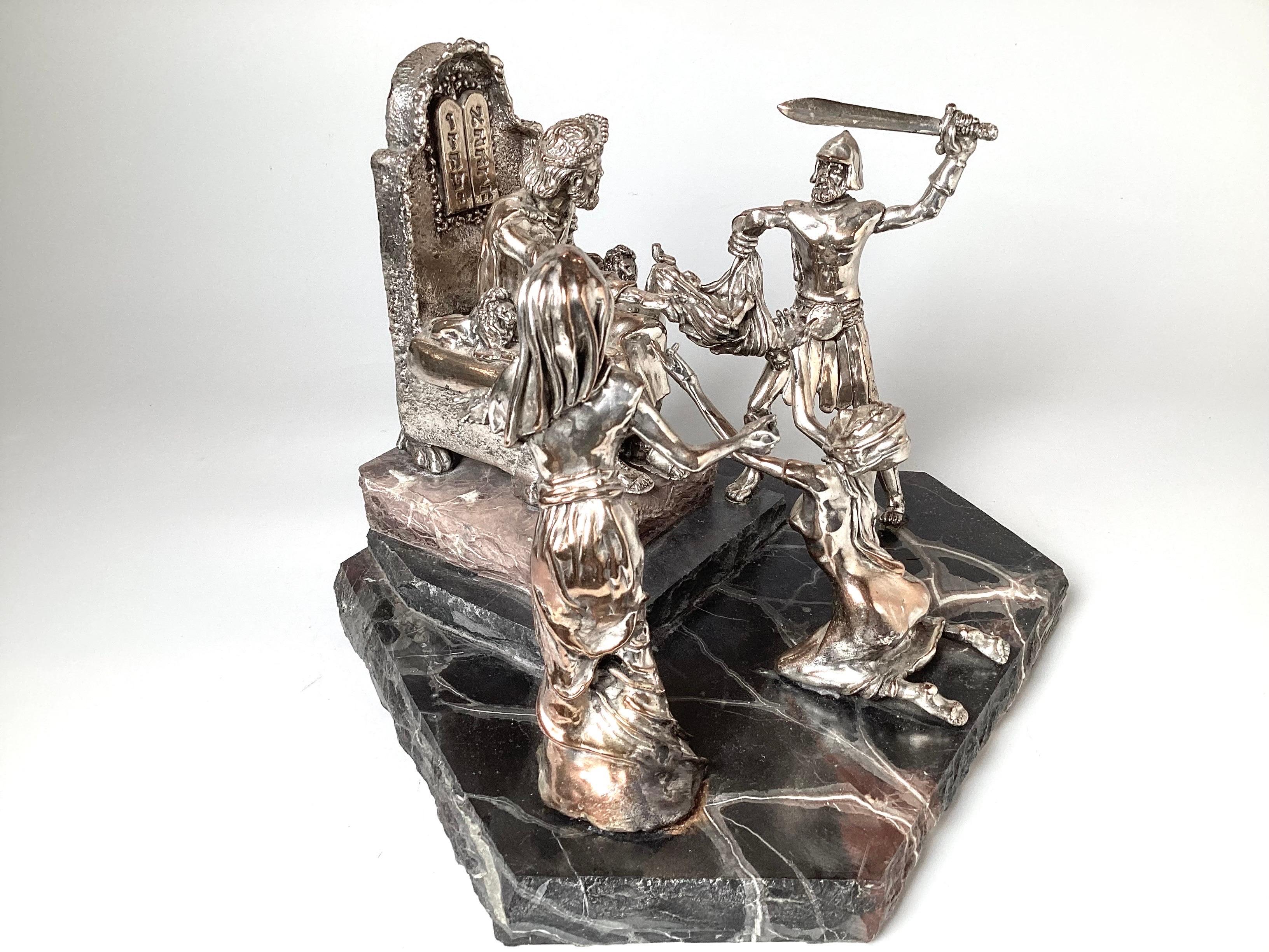 Silver Sculpture Titled Solomon's Trial by Yaacov Heller 6