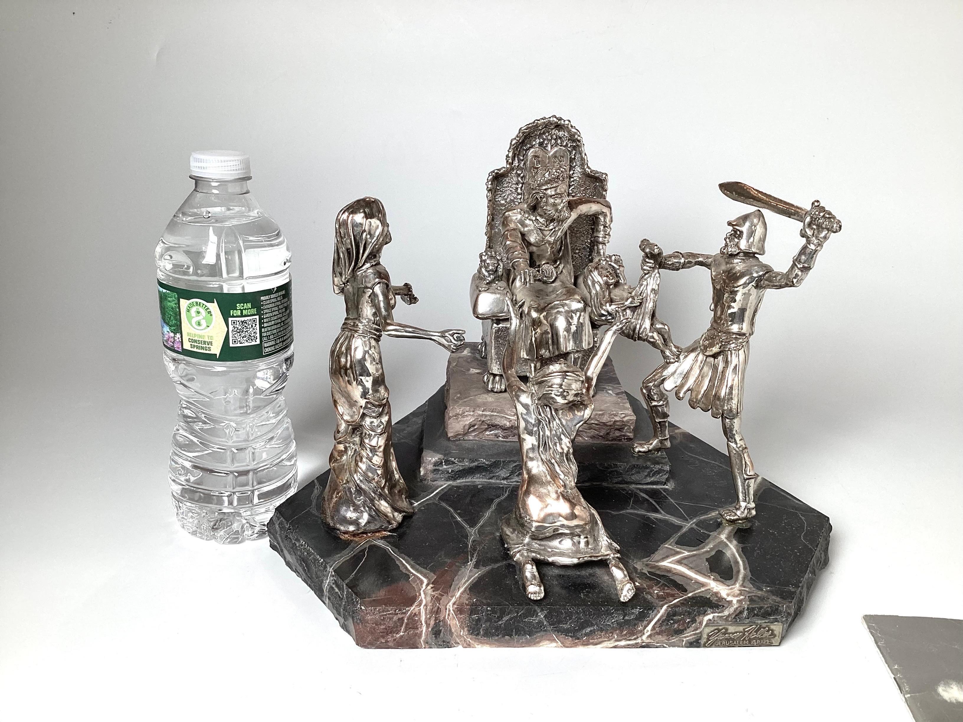 Silver Sculpture Titled Solomon's Trial by Yaacov Heller 7