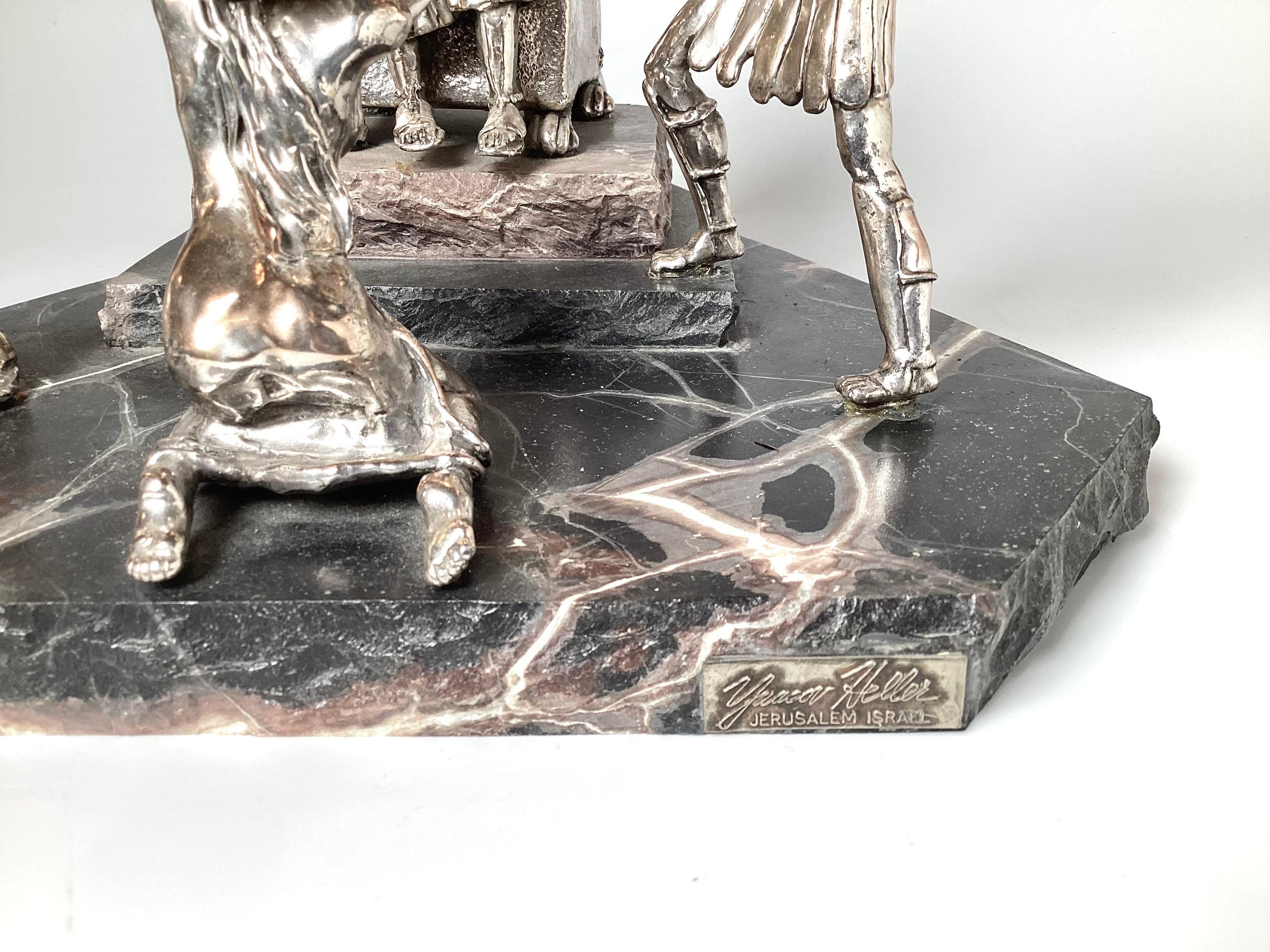 Late 20th Century Silver Sculpture Titled Solomon's Trial by Yaacov Heller