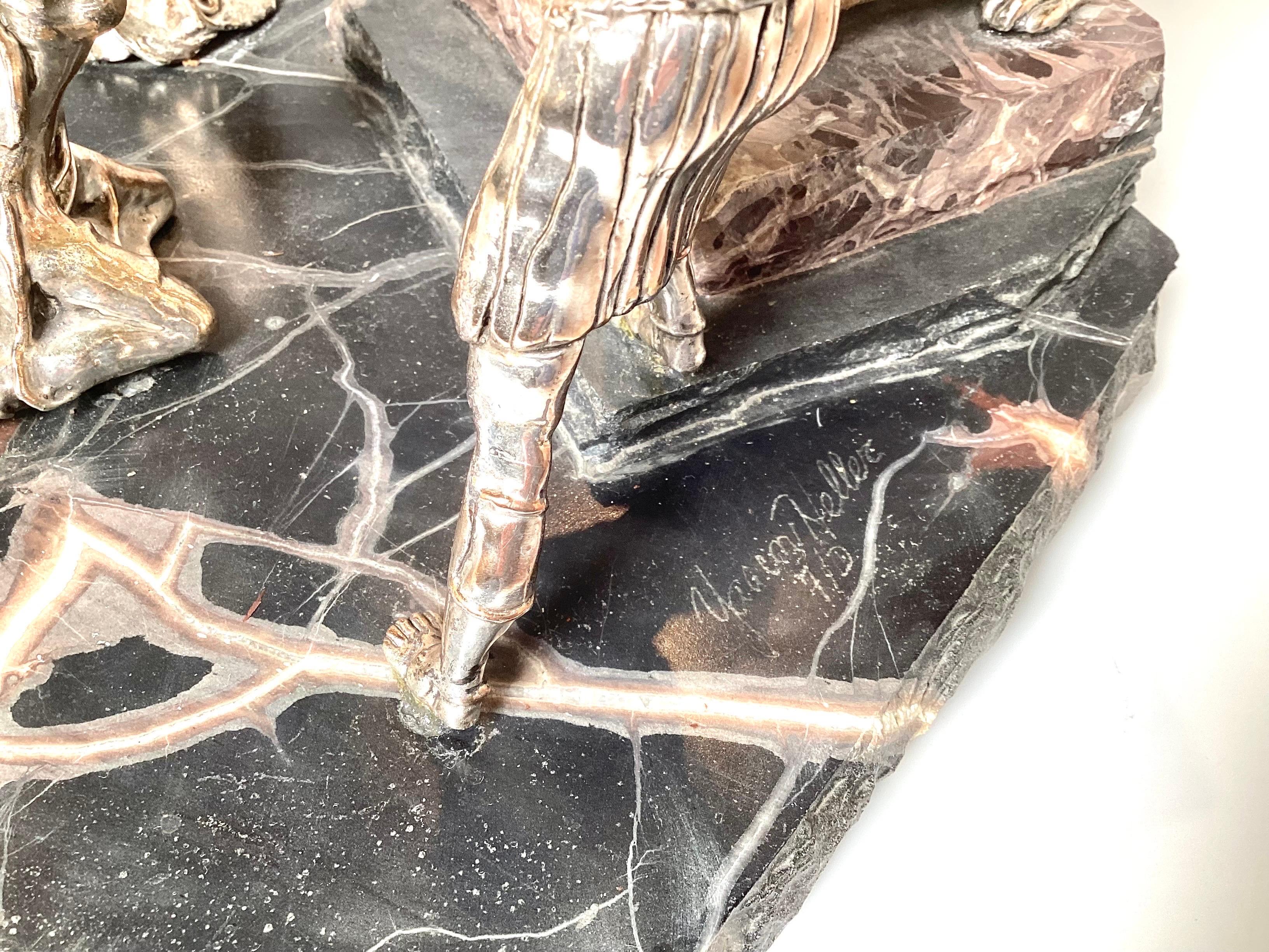 Silver Sculpture Titled Solomon's Trial by Yaacov Heller 2
