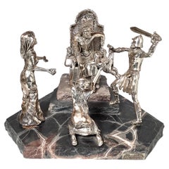 Silver Sculpture Titled Solomon's Trial by Yaacov Heller