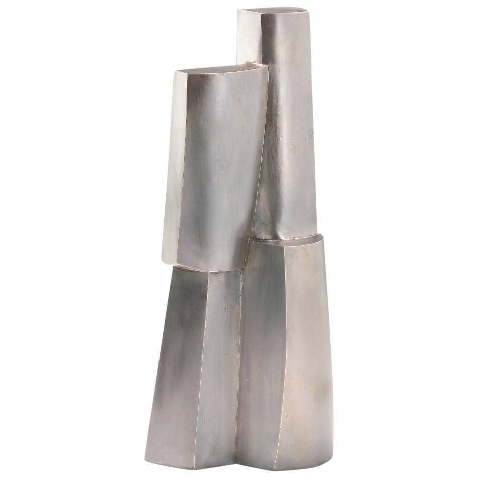 Silver Sculpture 'Turm I' by Carola Eggeling