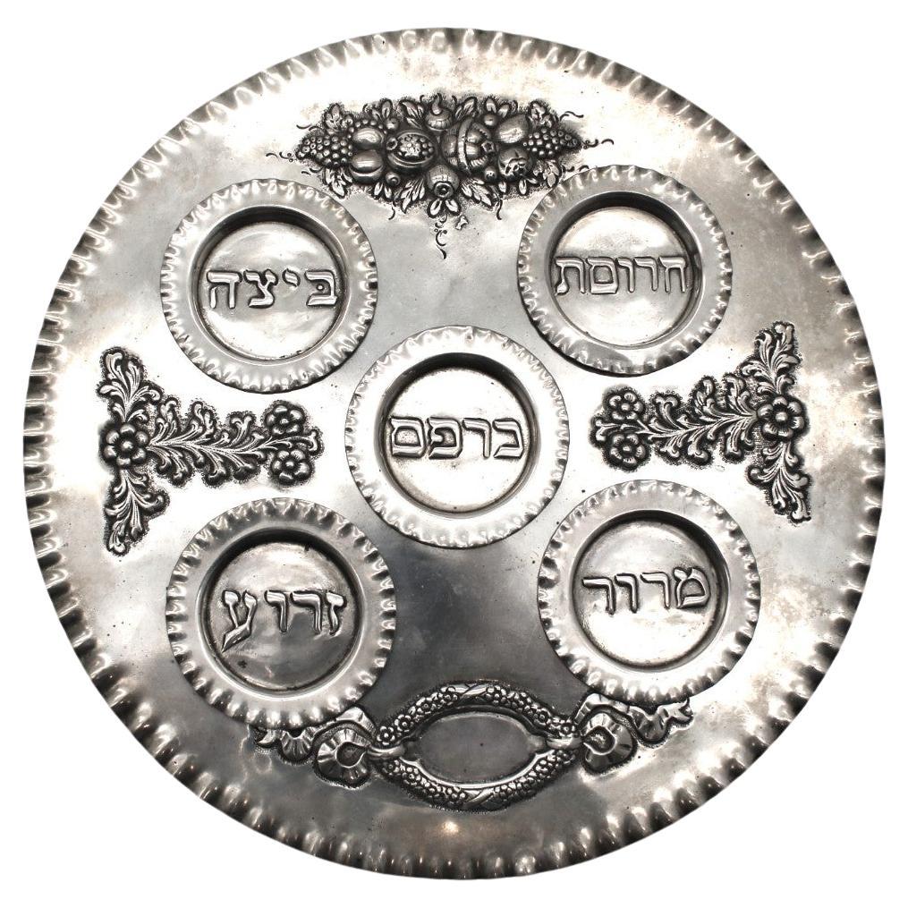 Assiette de Seder en argent - Hanau, Allemagne, début du 20e siècle