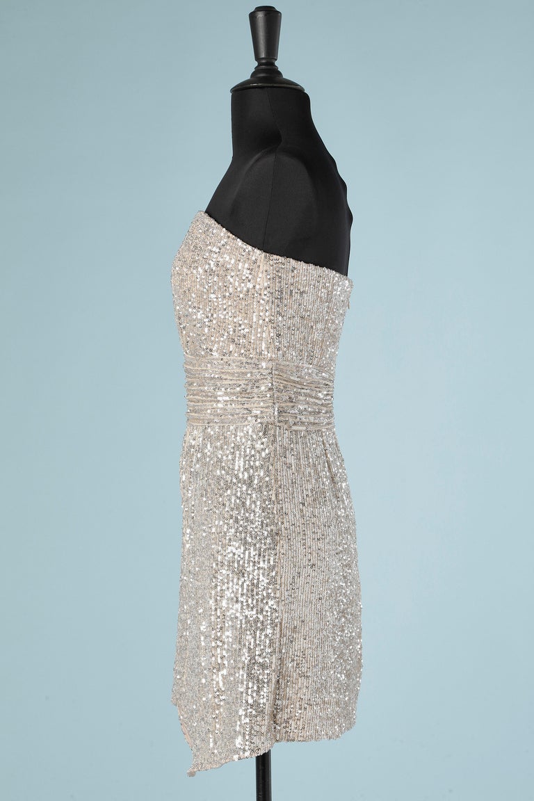ramy brook silver sequin dress Ramy Brook Lucie Sequin Midi Dress In Silver Flower