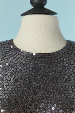 Silver sequin cocktail dress Bill Blass