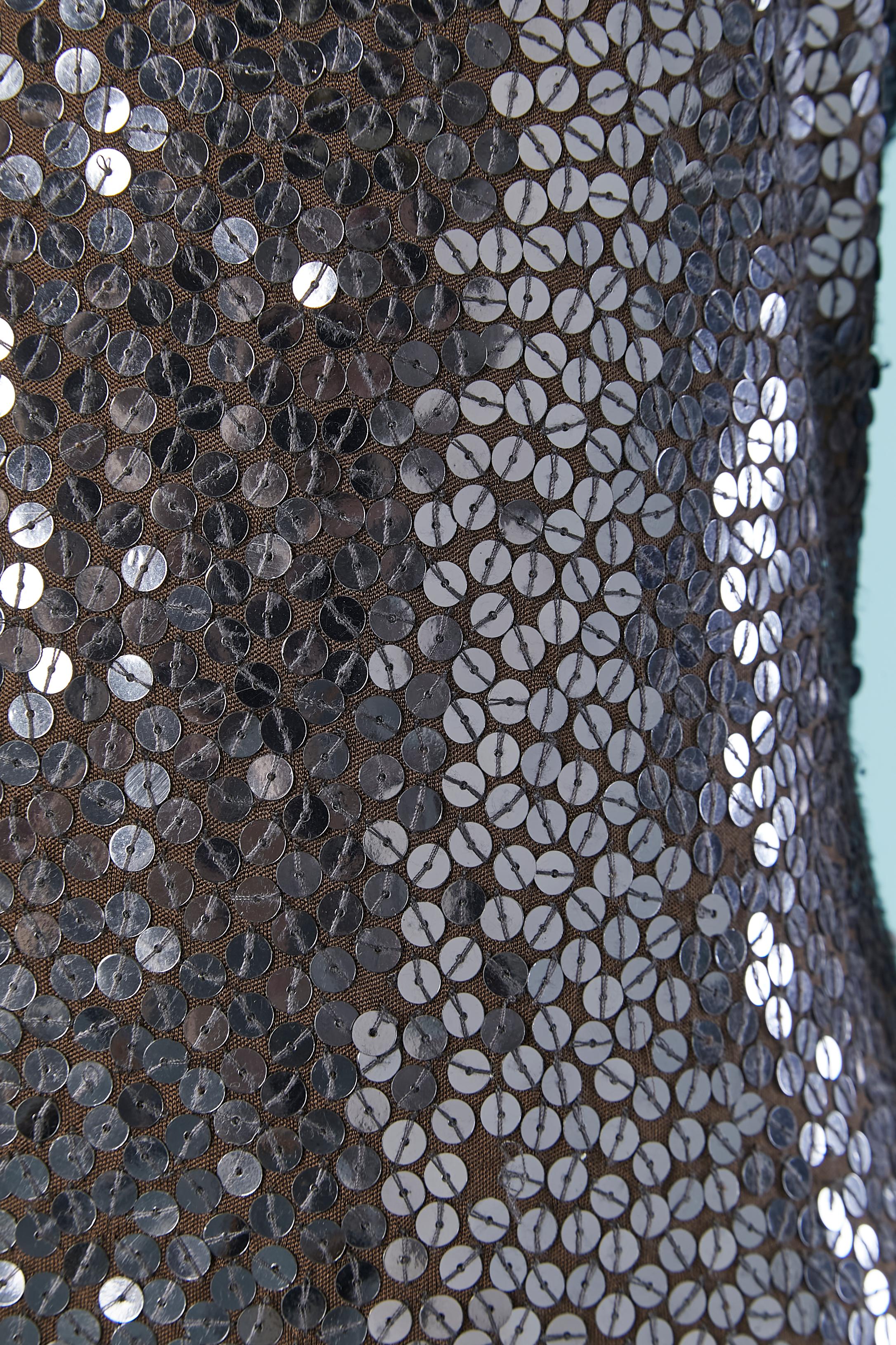Vestido de cóctel de lentejuelas plateadas Bill Blass Negro en venta