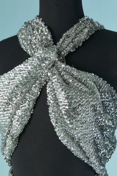 Silver sequin evening dress TOM FORD SS2023