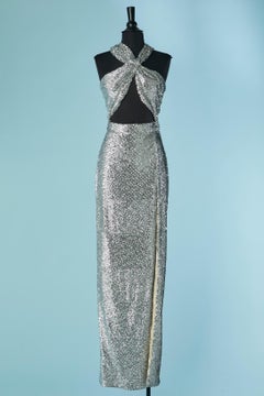Silver sequin evening dress TOM FORD SS2023