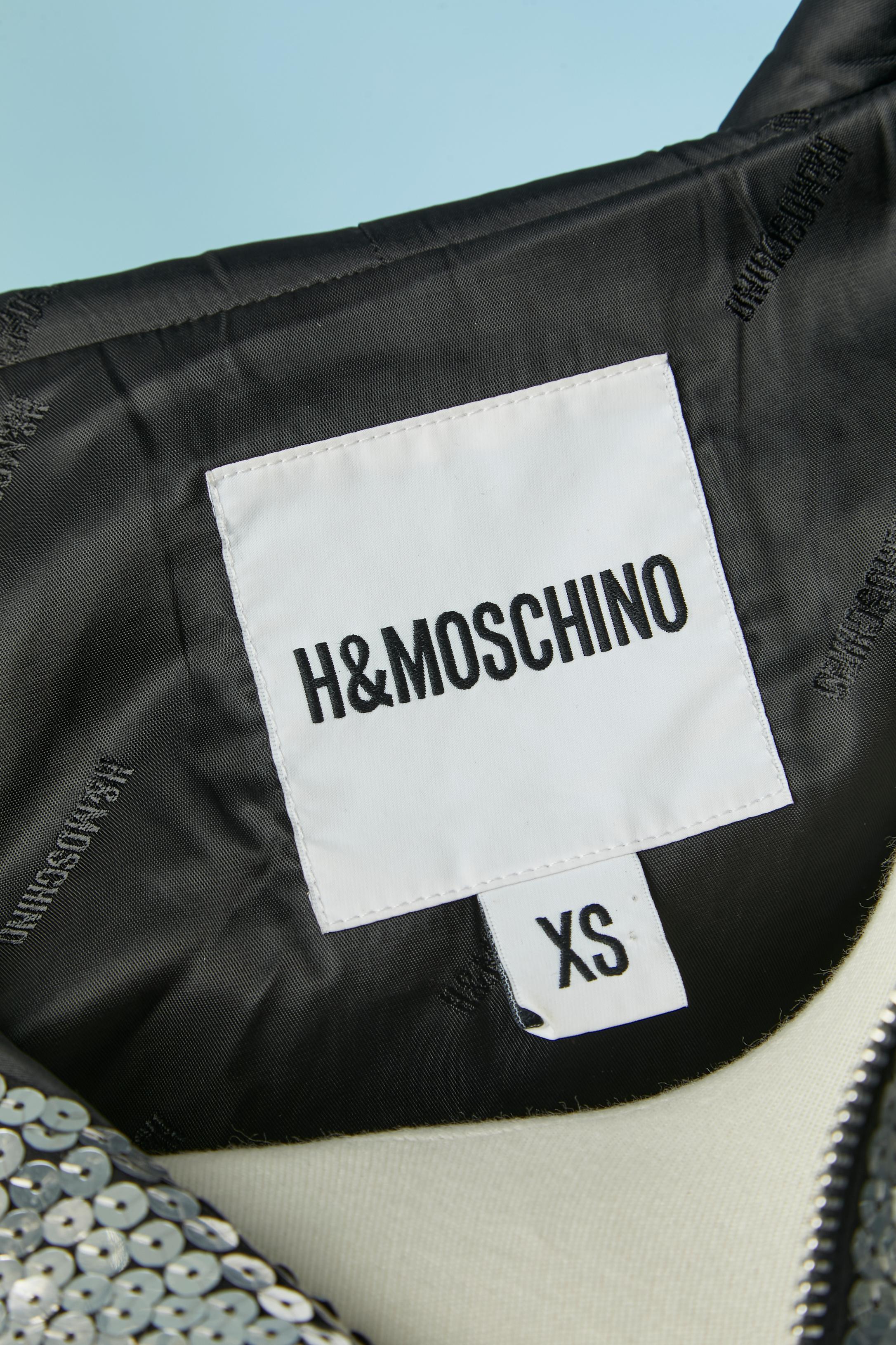 Felpe con cappuccio con paillettes argento MOSCHINO for H&M 2018 in vendita 3