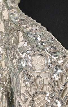 Silver sequined lace evening tunic Valentino