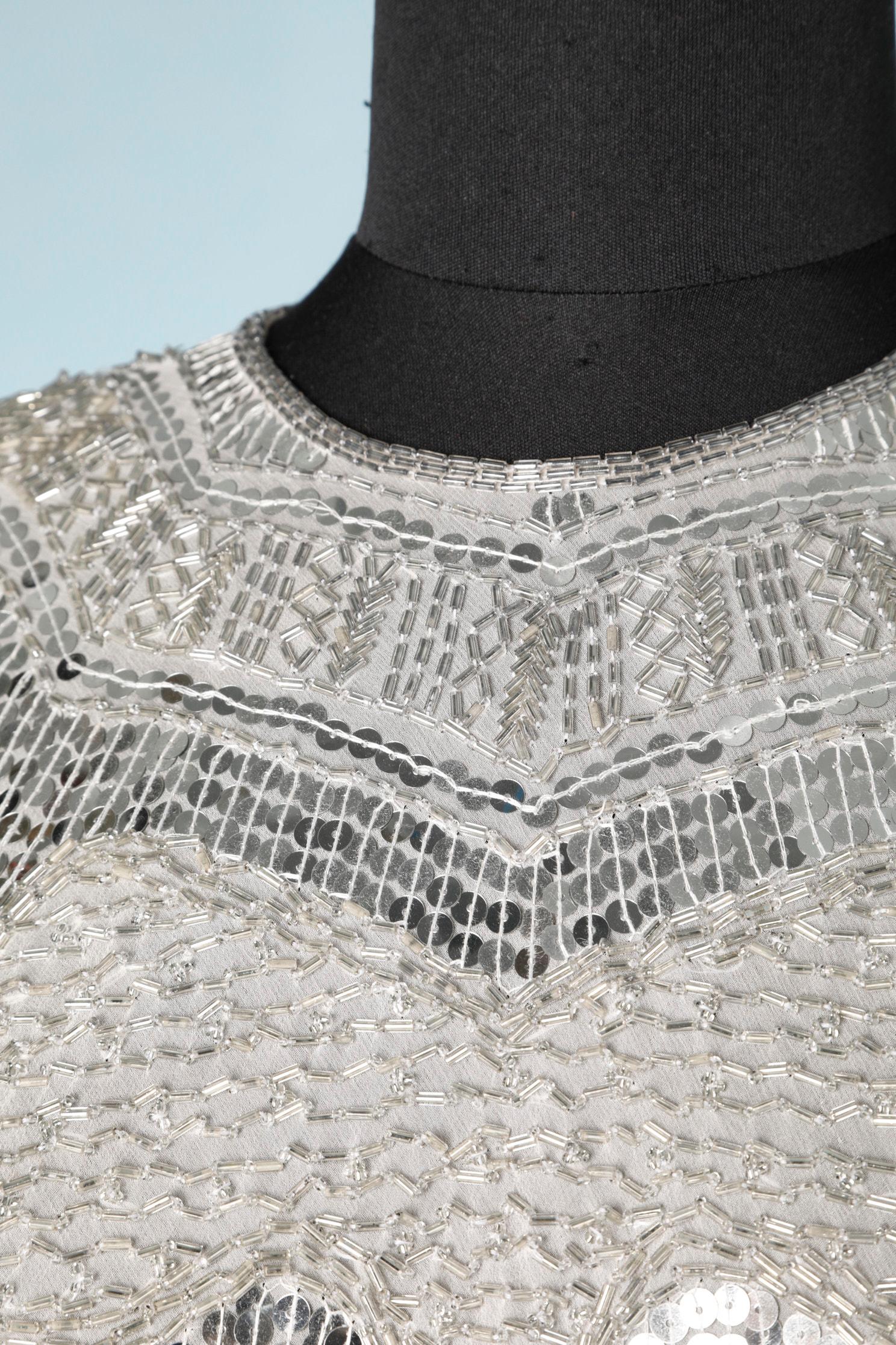 Silver Sequins and beaded top Halston For Sale at 1stDibs | silver ...