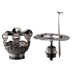 Silver - Serving dish with foot - Holy Spirit - 19th century