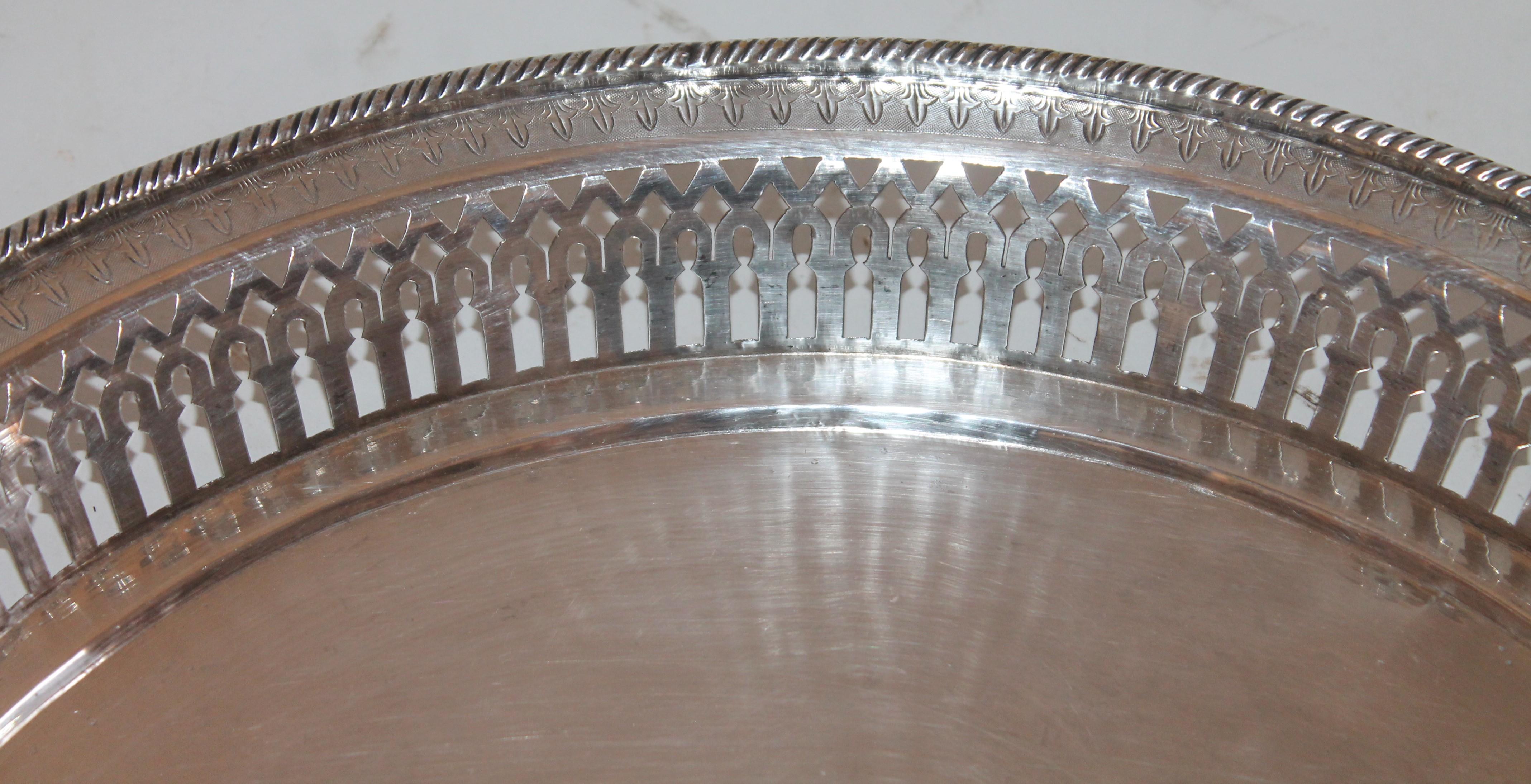 Edwardian Silver Serving Tray, 800 Silver For Sale